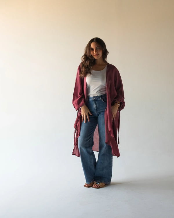Mila Cardigan-Burgundy